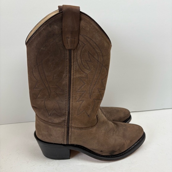 CODY JAMES BOYS' BROWN TAUPE WESTERN BOOTS Nubuck Leather B8151 4D - Picture 6 of 15